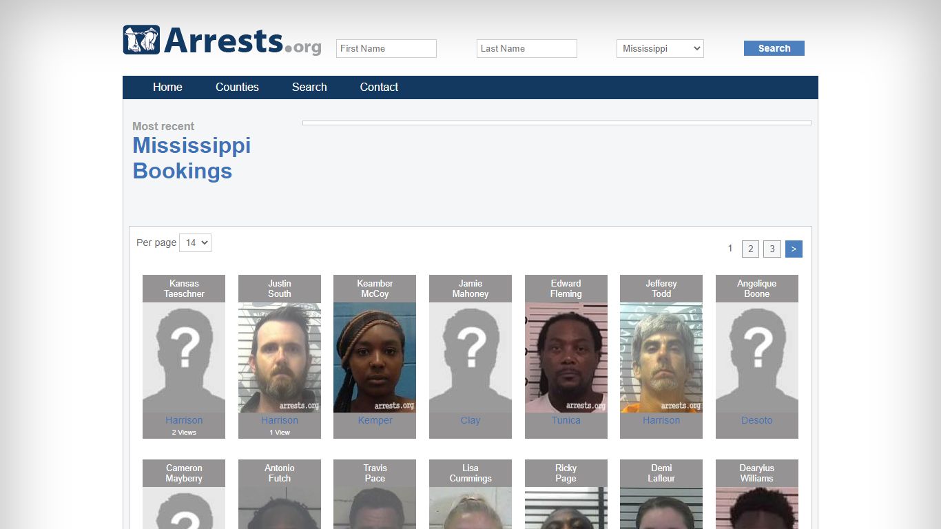 Mississippi Arrests and Inmate Search